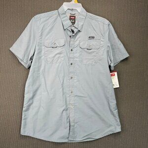 Wrangler Mens Short-Sleeve Performance Shirt Regular Fit Light Gray Size L